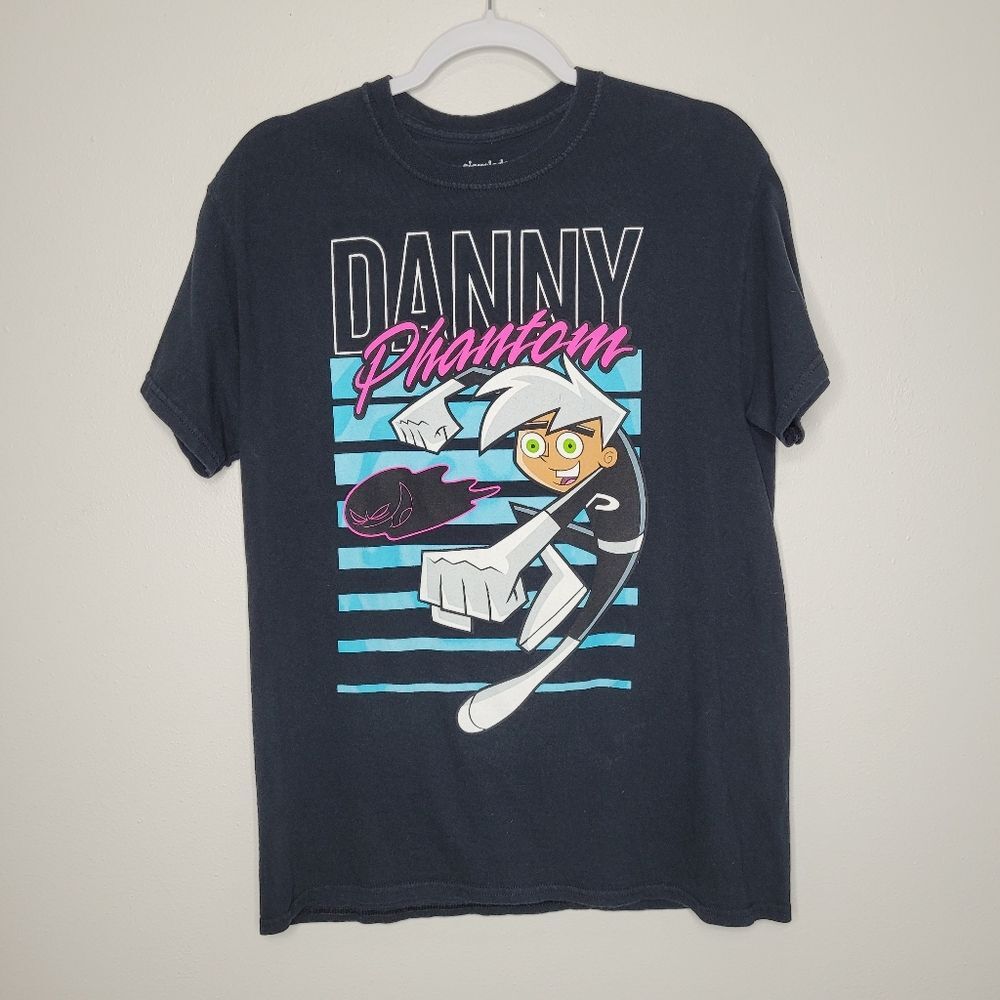 Danny Phantom neon black big cartoon graphic front short sleeve medium